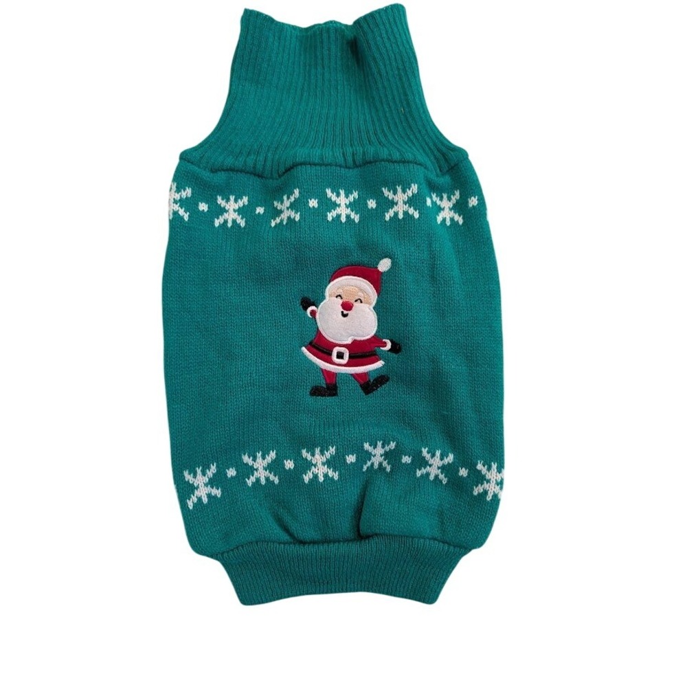 Christmas Dog Sweater‎ Holiday Santa Claus Snowflake Knit Pet Apparel Large